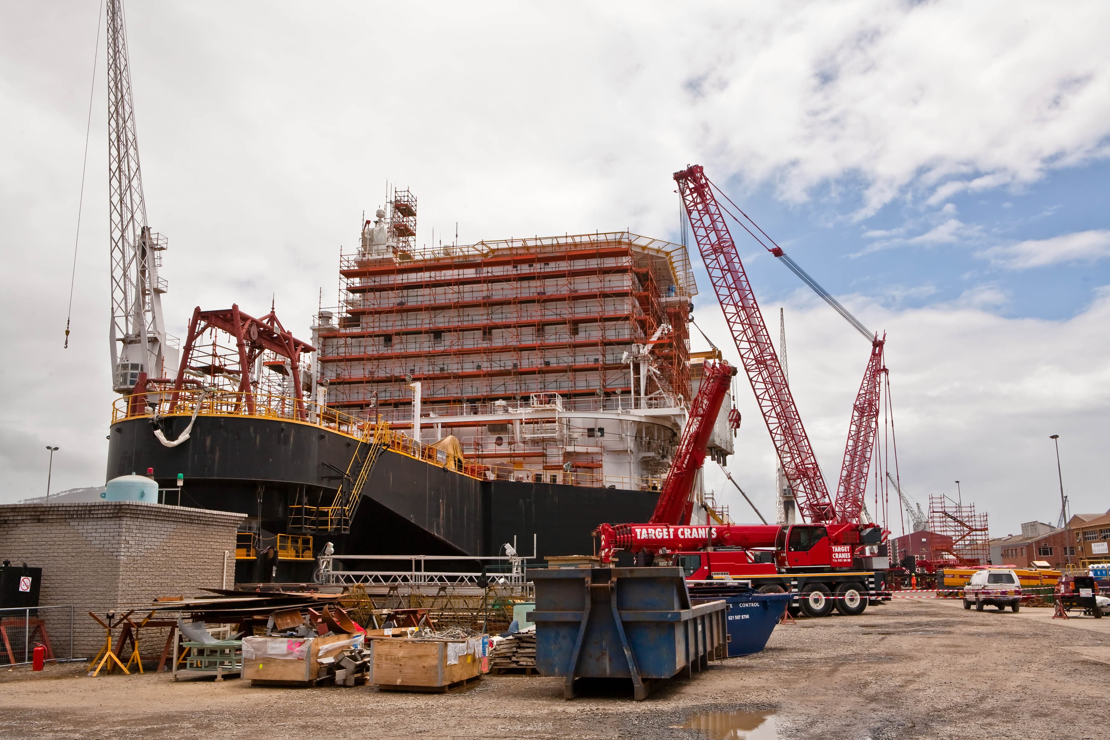 Offshore marine industrial operation at sea